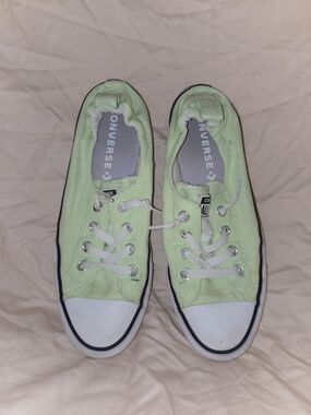 Converse Low Top Canvas Sneakers in Pastel Green
